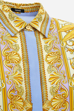 Formal Shirt In Silk Twill Barocco Palm Print