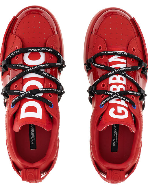 PORTOFINO SNEAKERS IN CALFSKIN AND PATENT LEATHER