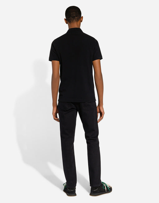 COTTON POLO-SHIRT WITH DG LOGO EMBROIDERY