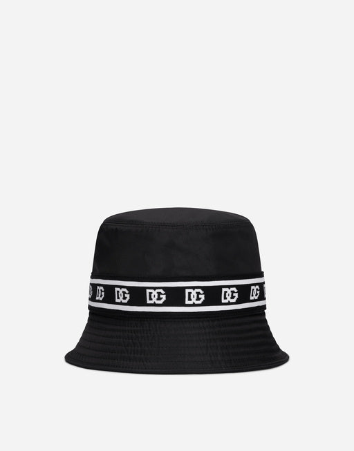 NYLON BUCKET HAT WITH BRANDED-BAND PRINT