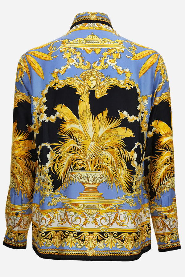Informal Shirt In Barocco Palm Print Silk Fabric