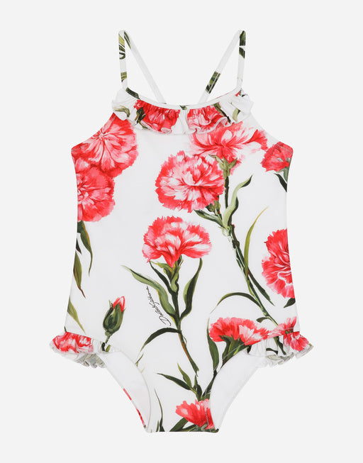 CARNATION-PRINT ONE-PIECE SWIMSUIT
