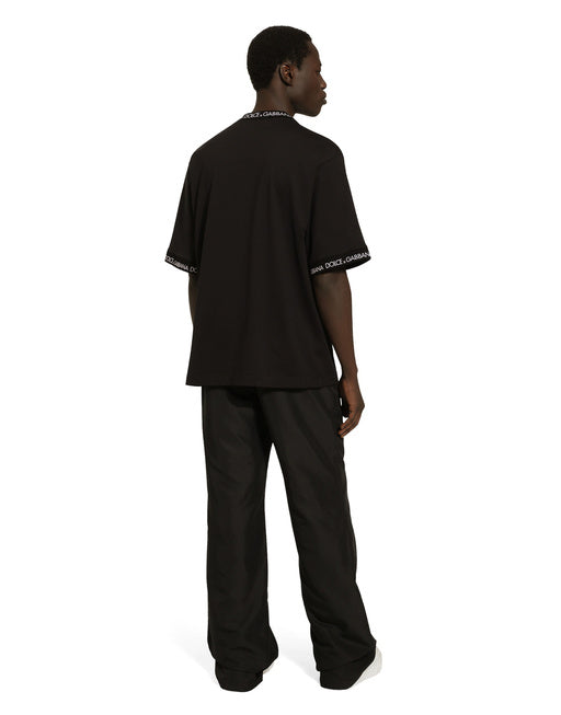 SHORT-SLEEVED COTTON T-SHIRT WITH ALL-OVER LOGO
