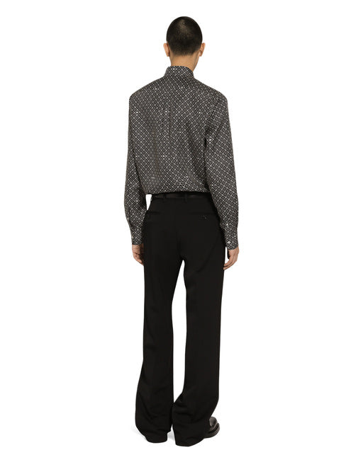 SILK MARTINI-FIT SHIRT WITH TIE PRINT