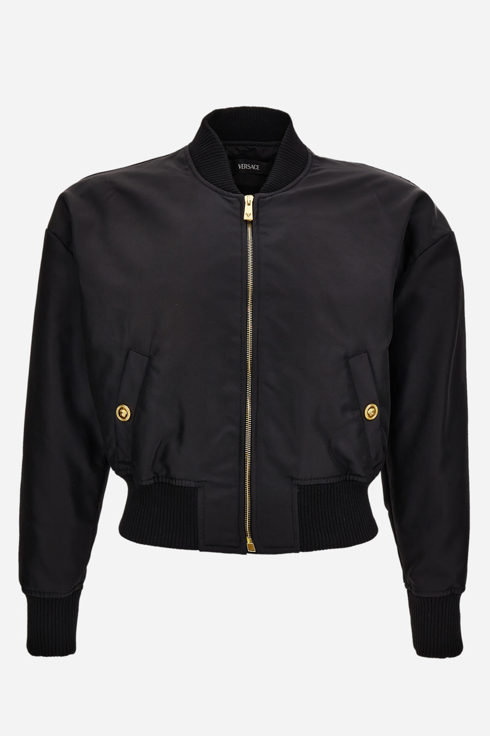 Blouson In Nylon Gabardine With Medusa Embroidery