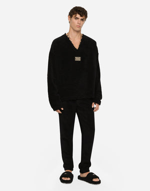 TERRYCLOTH SWEATSHIRT WITH LOGO TAG