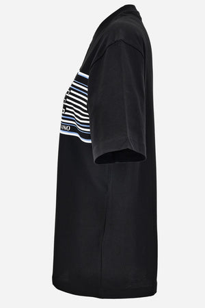 T-Shirt In Jersey Fabric-Stripe Versace Print