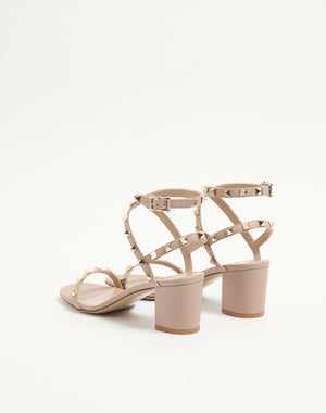 SANDALO ROCKSTUD IN VITELLO STAMPA ALCE CON CINTURINI 60MM
