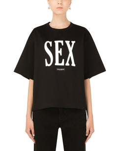 JERSEY T-SHIRT WITH “SEX” PRINT