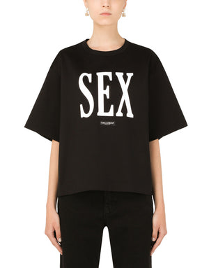 JERSEY T-SHIRT WITH “SEX” PRINT
