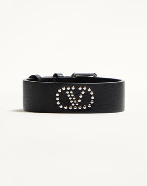 Bracciale Valentino Garavani Vlogo Signature In Pelle E Metallo