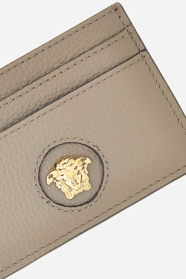 La Medusa Card Case In Grainy Calf Leather