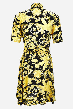 Dress In Viscose Baroque Palm Allover Print