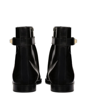 BRUSHED CALFSKIN ANKLE BOOTS