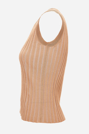 Knit Top In Ribs Vanise' Viscose Blend