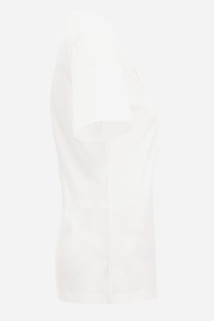 T-Shirt In Cotton Jersey Fabric With Versace Outline Embroidery