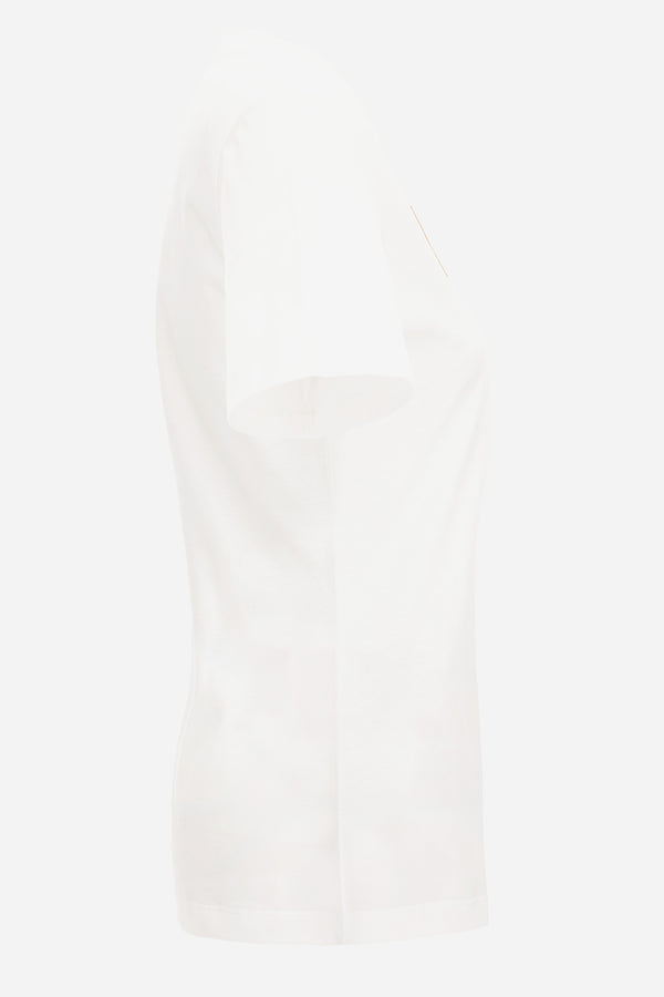 T-Shirt In Cotton Jersey Fabric With Versace Outline Embroidery