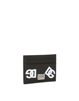 CALFSKIN CARD HOLDER WITH ALL-OVER DG PRINT