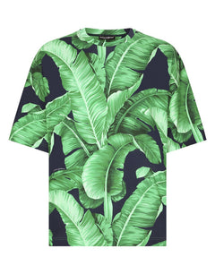 SHORT-SLEEVED COTTON T-SHIRT WITH BANANA TREE PRINT