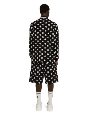LONG-SLEEVED COTTON POLO-SHIRT WITH DG MONOGRAM