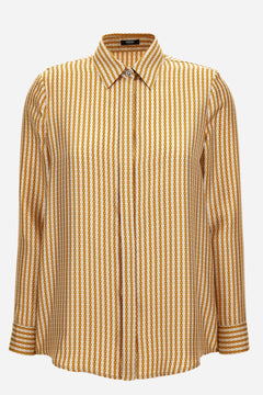 Formal Shirt In Pinstripe Chain On Responsible Silk Twill