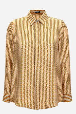 Formal Shirt In Pinstripe Chain On Responsible Silk Twill