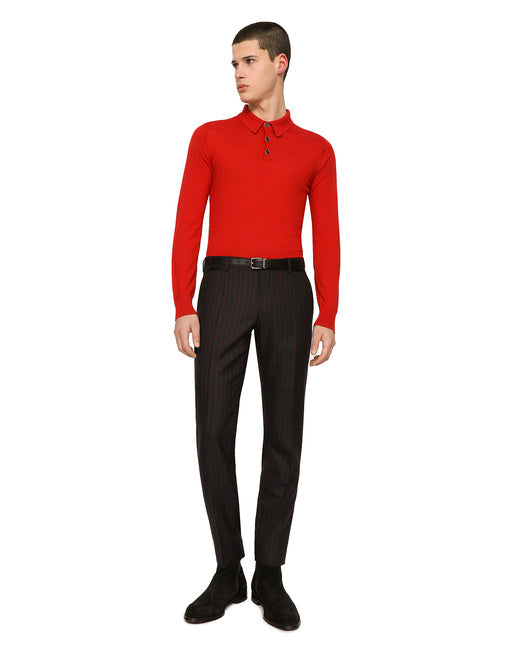 LONG-SLEEVED CASHMERE POLO-SHIRT