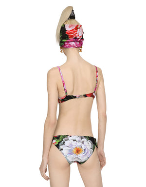 BALCONETTE BIKINI WITH PICTORIAL FLORAL PRINT