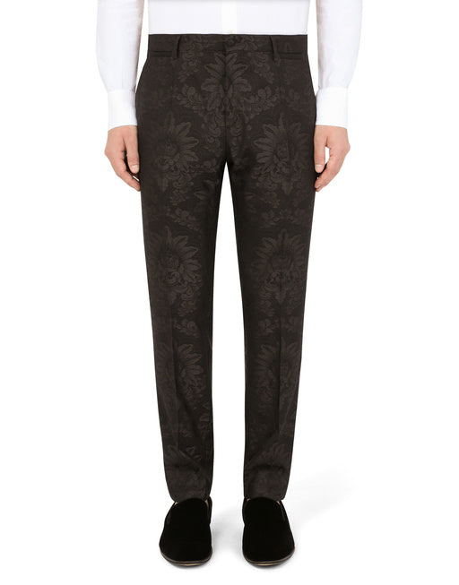 JACQUARD SICILIA-FIT SUIT WITH SATIN PIPING