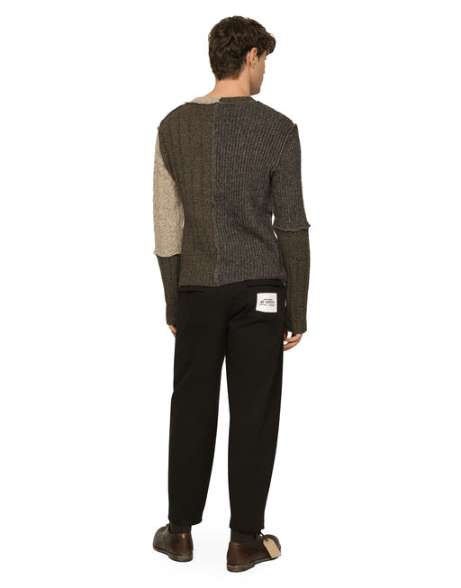 WASHED STRETCH GABARDINE PANTS WITH ZIPPER