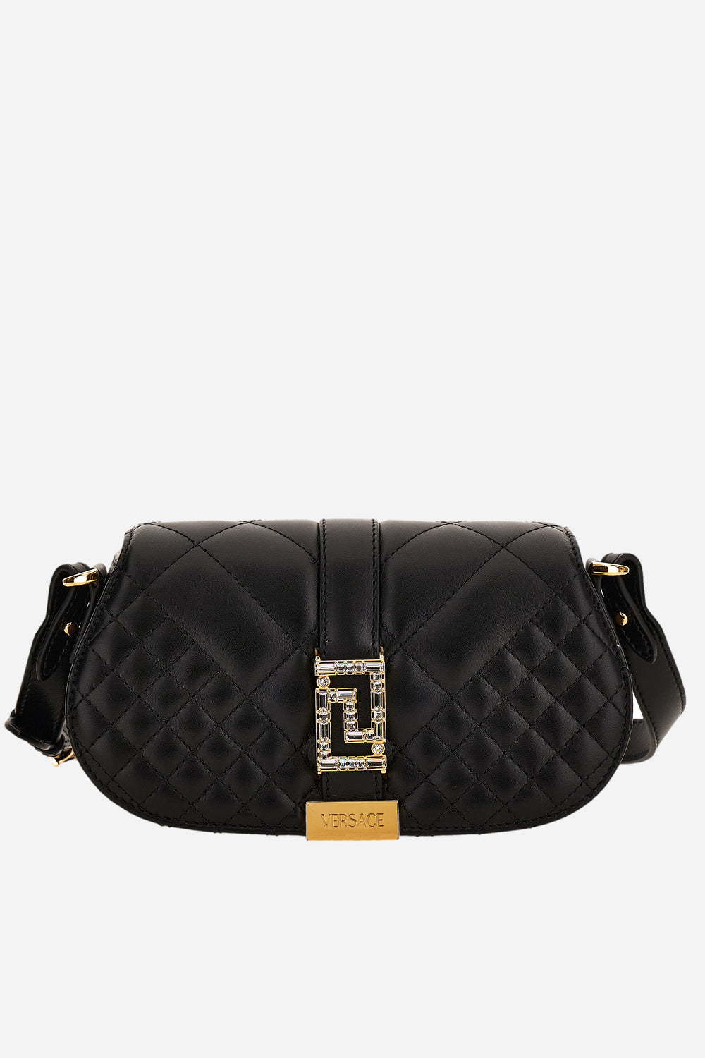 Greca Goddess Mini Bag In Quilted Lamb Leather-Strass