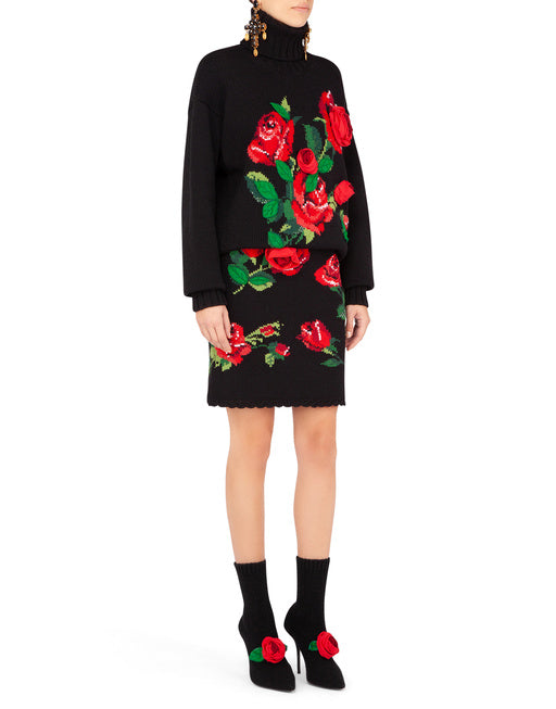 MINI SKIRT WITH ROSE EMBROIDERY