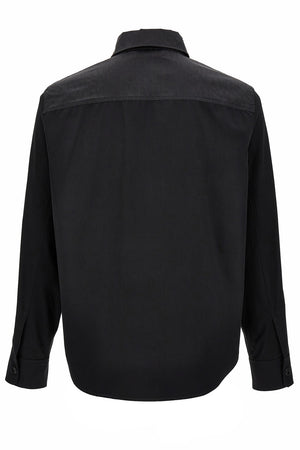 Informal Shirt In Fabric Combo Cotton Twill+ Responsible Techno Jacquard Soft Versace Logo