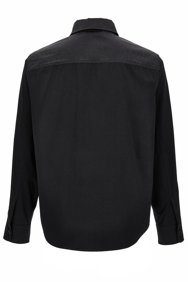 Informal Shirt In Fabric Combo Cotton Twill+ Responsible Techno Jacquard Soft Versace Logo