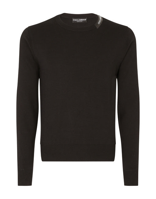 SILK AND COTTON ROUND-NECK SWEATER
