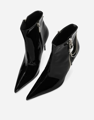 PATENT LEATHER ANKLE BOOTS