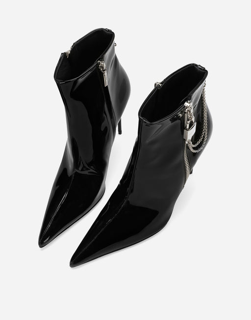 PATENT LEATHER ANKLE BOOTS