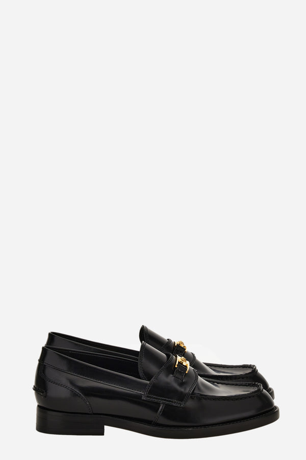 Medusa Lock Loafer  In Brushed Leather