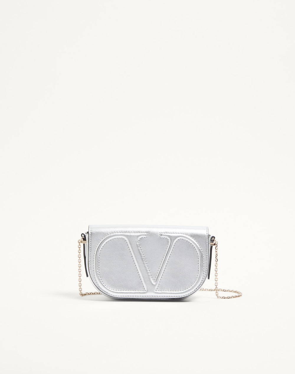 Pouch Con Catena Vlogo Walk In Nappa Metallizzata