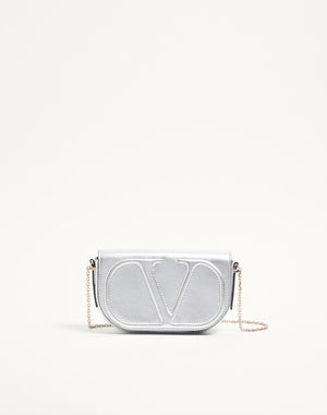 Pouch Con Catena Vlogo Walk In Nappa Metallizzata
