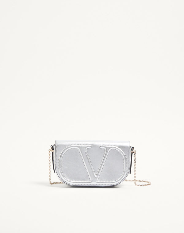 Pouch Con Catena Vlogo Walk In Nappa Metallizzata