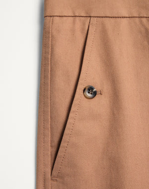 Pantalone In Gabardina Di Cotone Con Risvolto