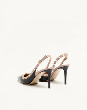 DÉCOLLETÉ SLINGBACK ROCKSTUD IN VITELLO 85MM