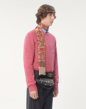 Maglione Girocollo In Lana Con Ricamo Vlogo