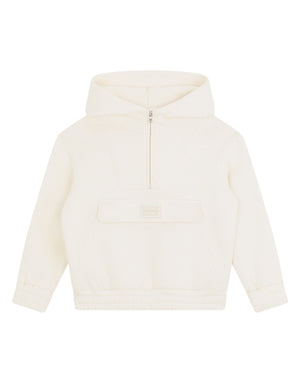 JERSEY HOODIE WITH LOGO PLATE