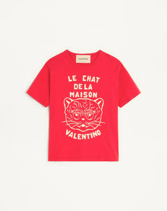 T-Shirt In Cotone Con Stampa Le Chat De La Maison