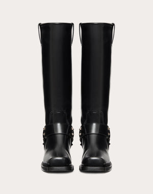 Stivale Biker Rockstud In Vitello 40Mm