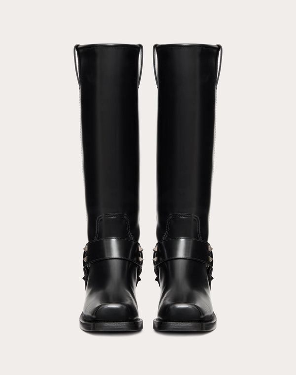 Stivale Biker Rockstud In Vitello 40Mm