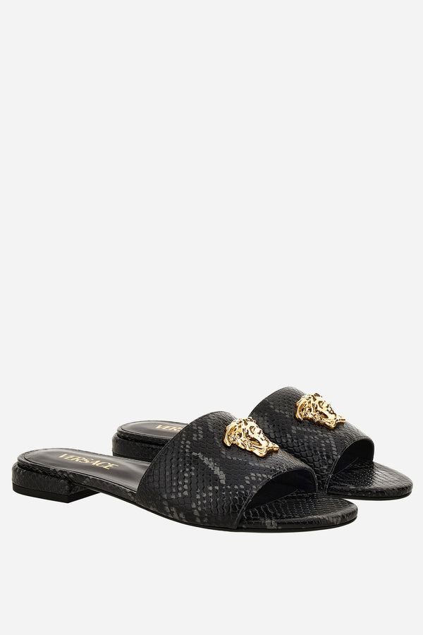 La Medusa Sandal  In Printed Python Calf Leather