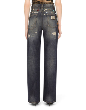 DENIM JACKET WITH RHINESTONE DETAILS